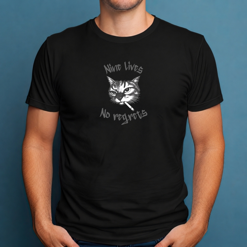 Marškinėliai "Nine lives no regrets"